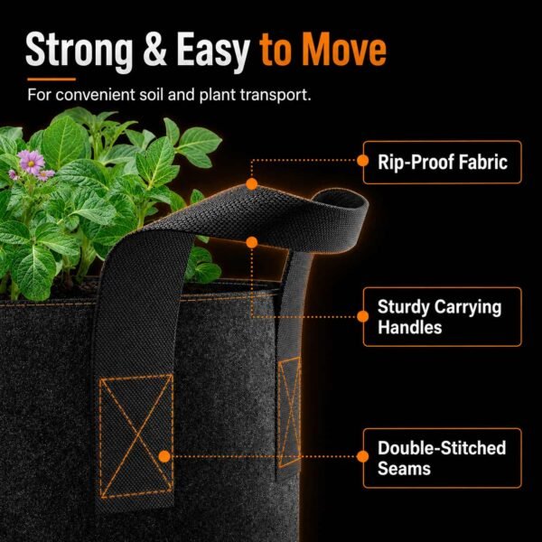 60 × 60cm ventilation kit — Grow bag handles and stitching