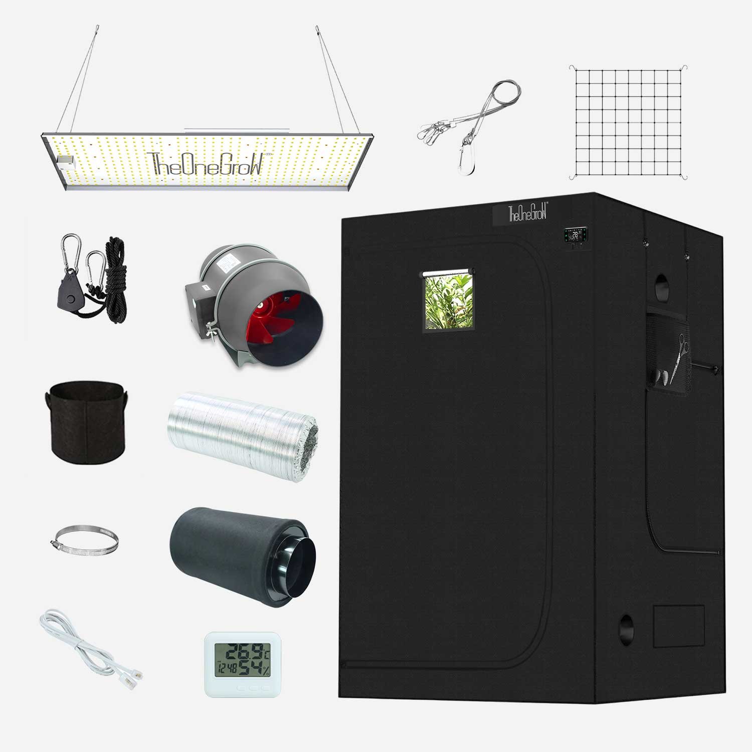 MA200 complete grow tent kit 120x120cm efficiency bundle