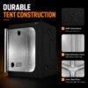 2 150 × 150cm ventilation kit — Tent fabric, reflective lining and steel pole details