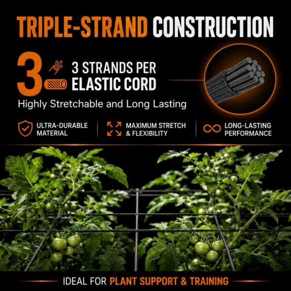 120 × 120cm ventilation kit — Plant support net cord construction