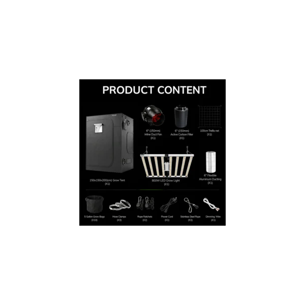 OCP800 150x150cm Grow Tent Kit product view 04