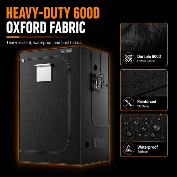 120 × 120cm ventilation kit — 600D enclosure fabric and construction details