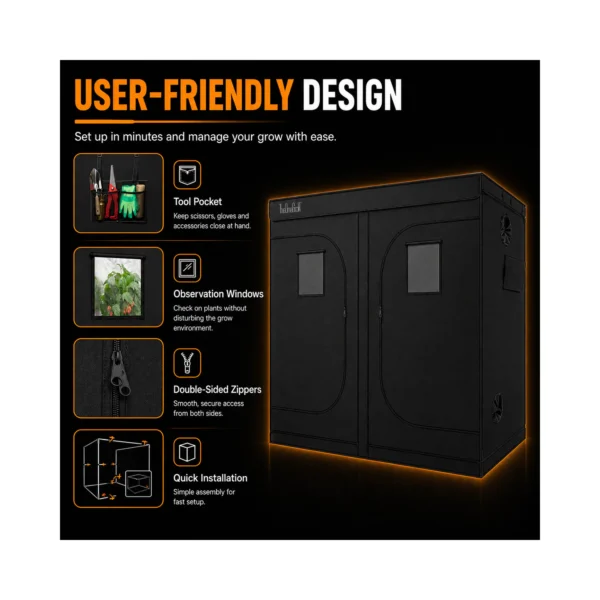 240x120x200cm Grow Tent product view 06