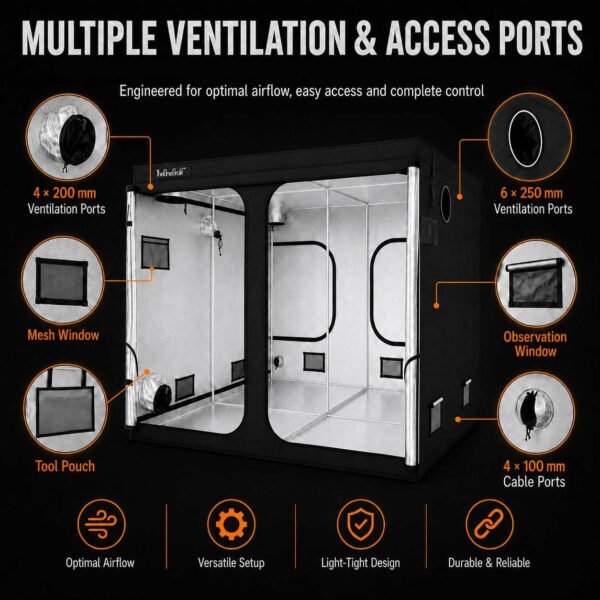 300x300cm Grow Tent Ventilation Kit