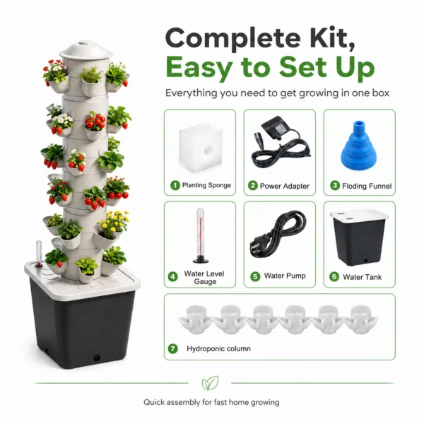 30-Site Vertical Hydroponic Tower product view 02