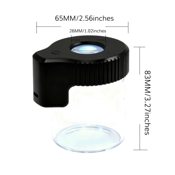 LED Glass Storage Jars with Magnifying Lid – main LED Glass Storage Jars with Magnifying Lid on a clean white background – LED glass storage jar