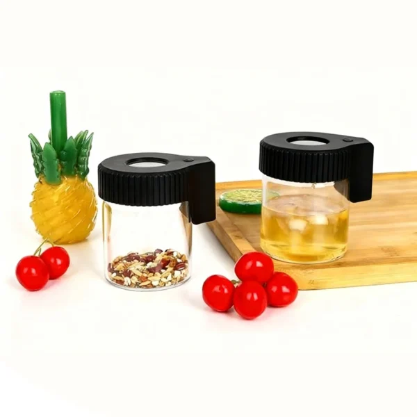 LED Glass Storage Jars with Magnifying Lid – product view 03 LED Glass Storage Jars with Magnifying Lid product view 03