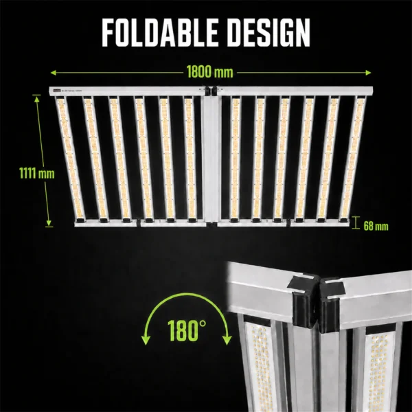 OC1200 1200W Foldable LED Grow Light – dimensions OC1200 1200W Foldable LED Grow Light dimensions and fit details