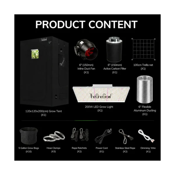 MA200 120x120cm Grow Tent Kit product view 08
