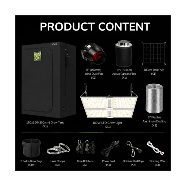 MA400 150x150cm Grow Tent Kit product view 08