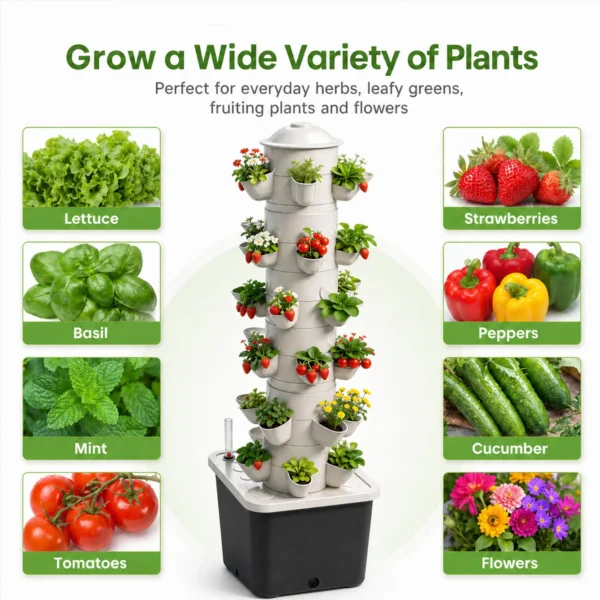 30-Site Vertical Hydroponic Tower product view 07