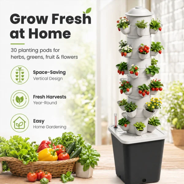 30-Site Vertical Hydroponic Tower product view 08