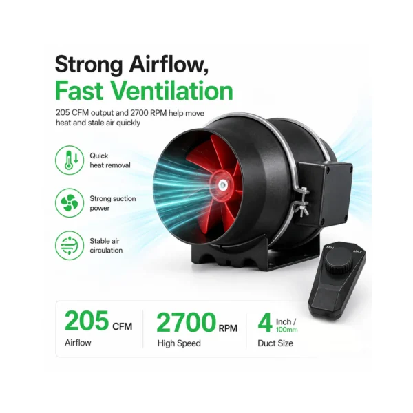 Inline Extractor Fan for Grow Tents product view 07