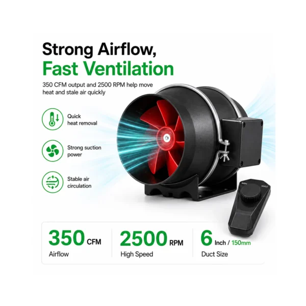 Inline Extractor Fan for Grow Tents product view 08