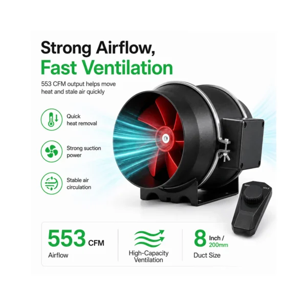 Inline Extractor Fan for Grow Tents product view 09