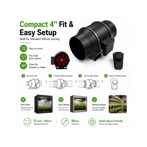 Inline Extractor Fan for Grow Tents product view 11